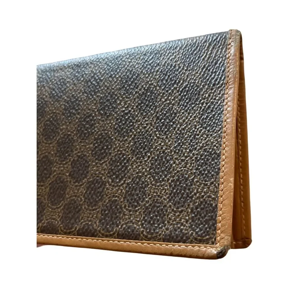 Vintage Celine Macadam Long Wallet Tan Leather & Canvas Made in Italy - Picture 15 of 15